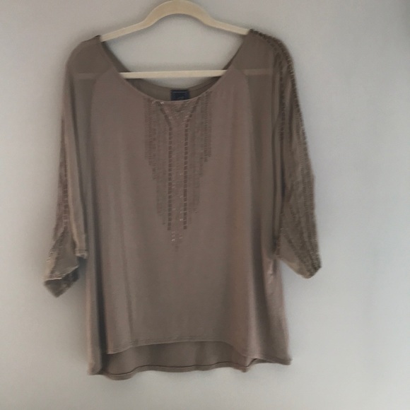 Anthropologie One September Beige Beaded Blouse - Picture 4 of 9